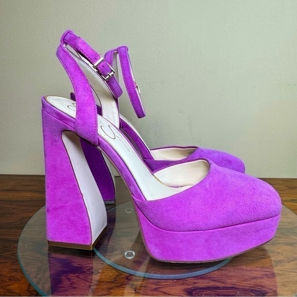 Jessica Simpson Deirae Suede Ankle Strap Platform Pump in Orchid - Picture 2 of 16